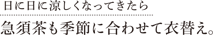 日に日に涼しくなってきたら急須茶も季節に合わせて衣替え。