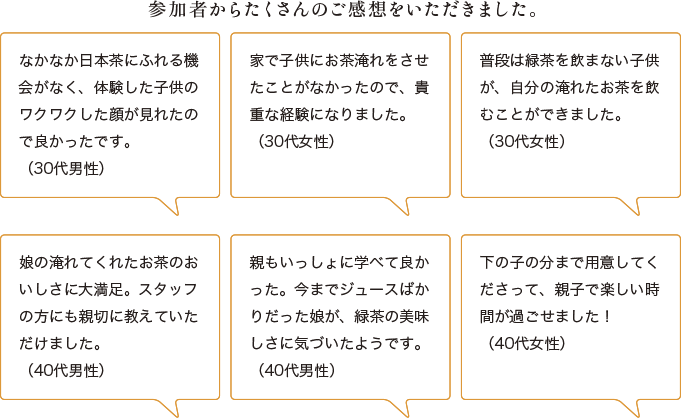 参加者からたくさんのご感想をいただきました。