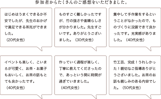 参加者からたくさんのご感想をいただきました。