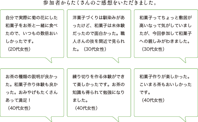 参加者からたくさんのご感想をいただきました。