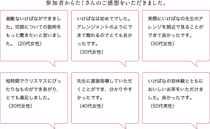 参加者からたくさんのご感想をいただきました。